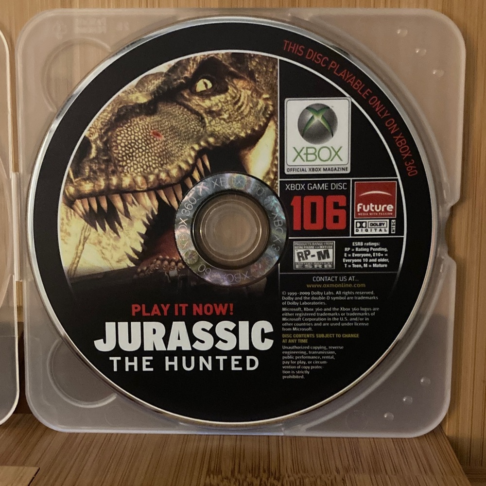 Jurassic: The Hunted Xbox demo disc